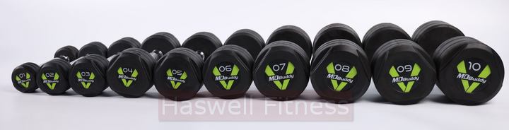 haswell fitness d1106 rubber coated dumbbell 12